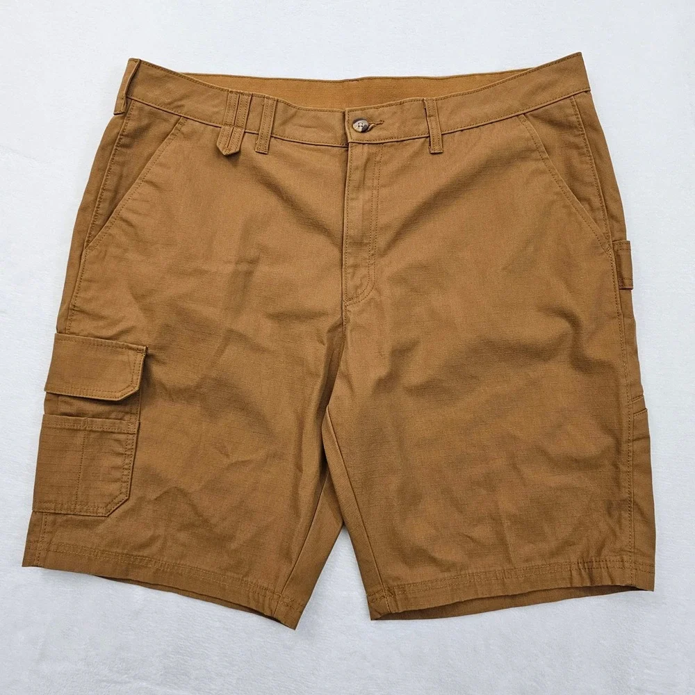 Brahma Cargo Work Shorts Mens 38 Brown Ripstop‎ Utility Carpenter Gorpcore